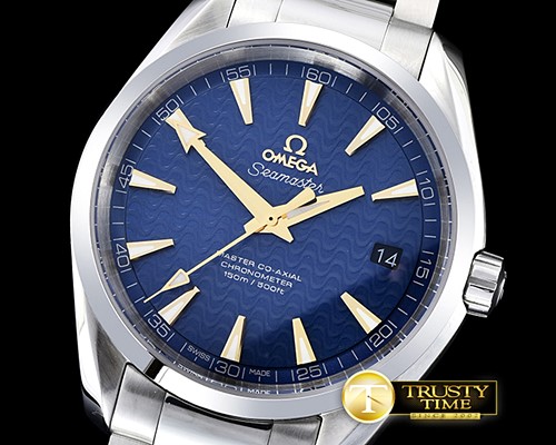 오메가 Aqua Terra W Oly SS/SS Blue/Gold JHF A2824 Mod8500 -OMG0471C