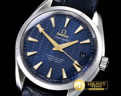 오메가 Aqua Terra W Oly SS/LE Blue/Gold JHF A2824 Mod8500 -OMG0471D