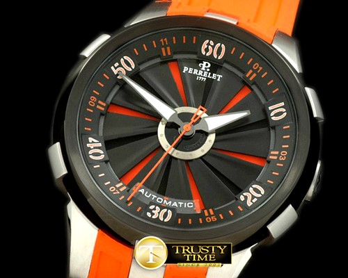 페르렛 Turbine XL SS/PVD/RU Blk/Org Asian 2813 Decorated -PER003