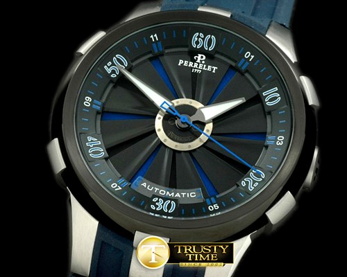 페르렛 Turbine XL SS/PVD/RU Blk/Blue Asian 2813 Decorated -PER004