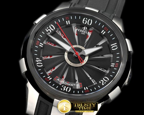 페르렛 Poker Turbine XL SS/PVD/RU Blk Asian 2813 Decorated -PER015A