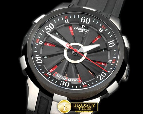 페르렛 Roulette Turbine XL SS/PVD/RU Blk Asian 2813 Decorated -PER015B
