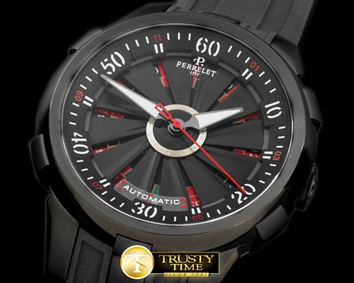 페르렛 Roulette Turbine XL PVD/RU Blk Asian 2813 Decorated -PER016B