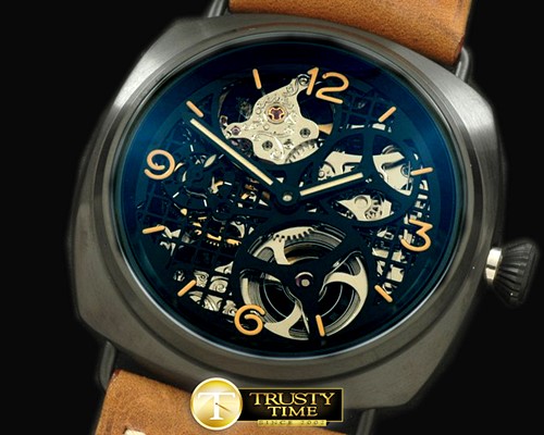 파네라이 Pam 350 Skeleton Tourbillon PVD/LE Skeleton 6497 HW -PN350PVD