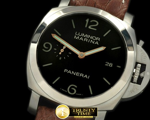 파네라이 Pam 351P 1950 3 Days Auto TI/LE Brown Asian 7750 -PN351PLE