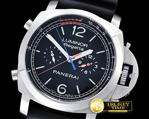 파네라이 Regatta 47mm Chrono FlyBack SS/RU Black Asia 21J -PN526RU