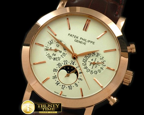 파텍필립 Classic Perpetual Calendar RG/LE White Sticks Asian 28 -PP0125A