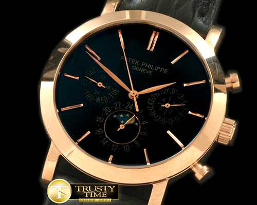파텍필립 Classic Perpetual Calendar RG/LE Black Sticks Asian 28 -PP0125D