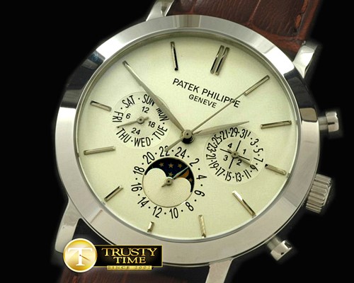 파텍필립 Classic Perpetual Calendar SS/LE White Stick Asian 28 -PP0126B