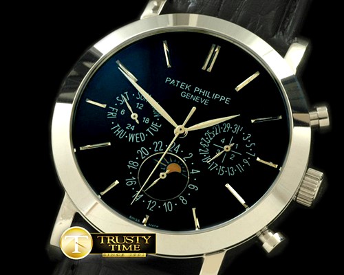 파텍필립 Classic Perpetual Calendar SS/LE Black Stick Asian 28 -PP0126D