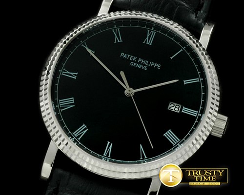 파텍필립 Calatrava Automatic SS/LE Black Asian 2824 -PP0137B