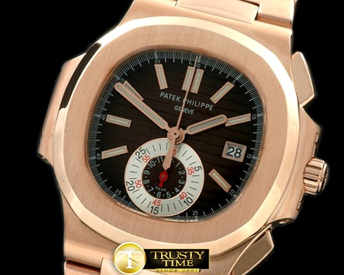 파텍필립 5980 Nautilis Chrono RG/RG Brown A7750 -PP0138A