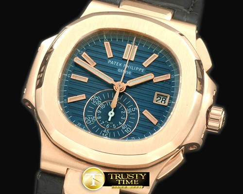 파텍필립 5980 Nautilis Chrono RG/LE Blue A7750 -PP0150A