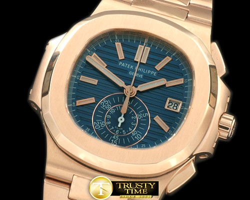 파텍필립 5980 Nautilis Chrono RG/RG Blue A7750 -PP0150B