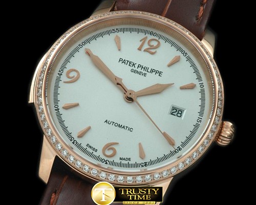 파텍필립 Calatrava Automatic RG/LE White Num Asian 2824 -PP0151A