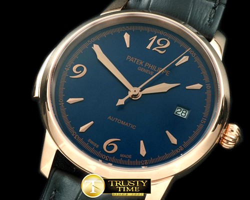 파텍필립 Calatrava Automatic RG/LE Blue Num Asian 2824 -PP0151C