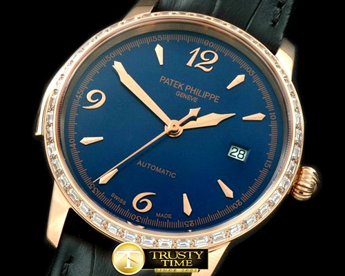 파텍필립 Calatrava Automatic RG/LE Blue Num Asian 2824 -PP0151D
