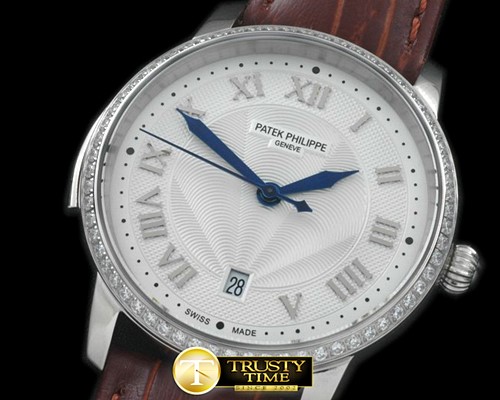 파텍필립 Calatrava Automatic SS/LE White Roman Asian 2824 -PP0152D