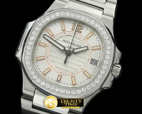 파텍필립 Nautilus 7010 Midsize 32mm SS White DiamsSwiss Qtz -PP0179C