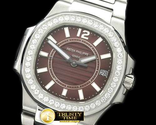 파텍필립 Nautilus 7010 Midsize 32mm SS Brown DiamsSwiss Qtz -PP0179D