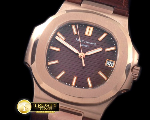 파텍필립 Nautilis Jumbo RG/LE Brown BP Miyota 9015 -PP0186