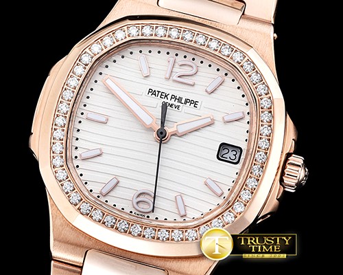 파텍필립 Nautilus 7010 Ladies RG/RG Diams WhiteSwiss Qtz -PP0216A