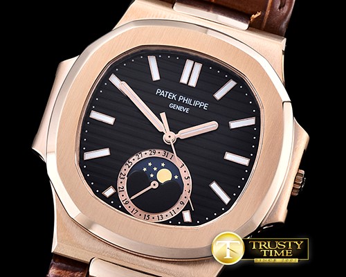 파텍필립 Nautilus MoonPhase RG/LE Black MY9015 Mod -PP0234B