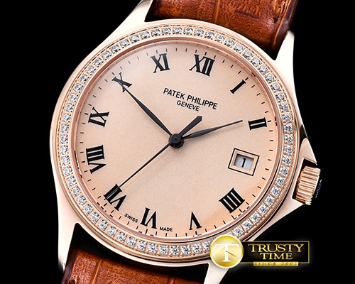 파텍필립 Calatrava Ref.5117 Diams RG/LE Cream Roman MY9015 Mod -PP0241C