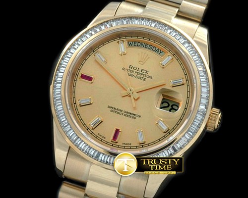 롤렉스 President/Diam YG Gold Glazier Sticks Asian Clone -R2DD0192C