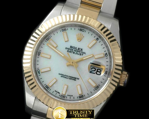 롤렉스 SS/YG Oyster Fluted MWhite Sticks Asian Eta 28362 -R2DJ0187D