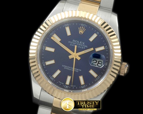 롤렉스 SS/YG Oyster Fluted Blue Sticks Asian Eta 28362 -R2DJ0187H