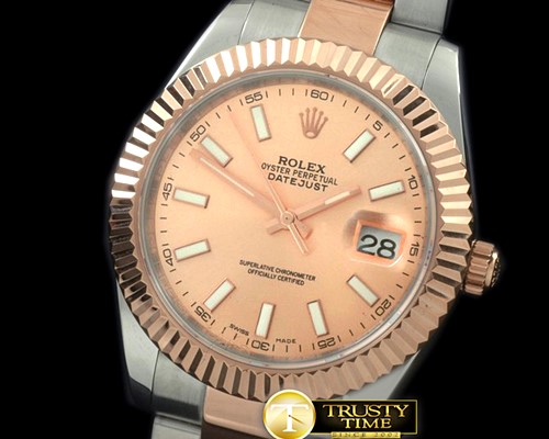 롤렉스 SS/RG Oyster Fluted Gold Sticks Asian Eta 28362 -R2DJ0188F