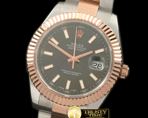 롤렉스 SS/RG Oyster Fluted Grey Sticks Asian Eta 28362 -R2DJ0188J