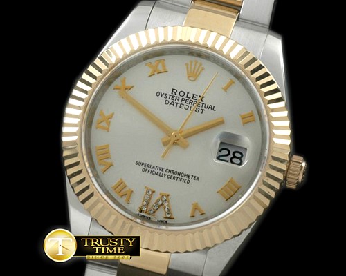롤렉스 SS/YG Oyster Fluted White Roman Asian Eta 28362 -R2DJ0189A