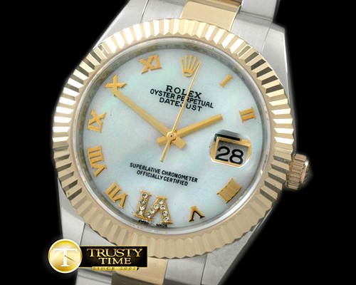 롤렉스 SS/YG Oyster Fluted MWhite Roman Asian Eta 28362 -R2DJ0189E