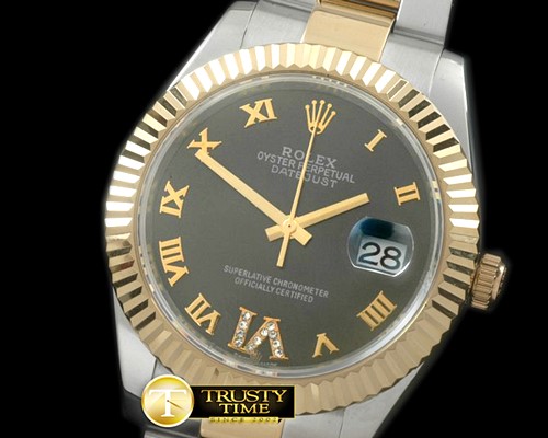 롤렉스 SS/YG Oyster Fluted Grey Roman Asian Eta 28362 -R2DJ0189F