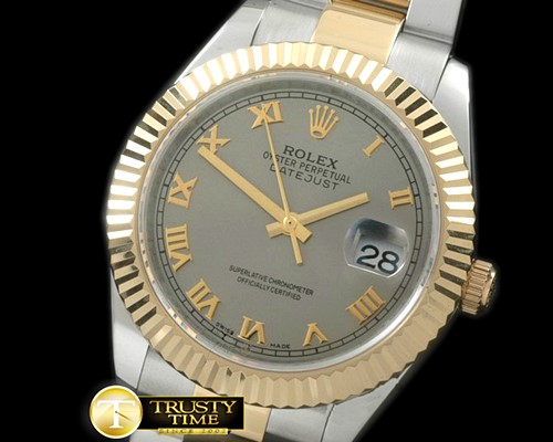 롤렉스 SS/YG Oyster Fluted Grey Roman Asian Eta 28362 -R2DJ0190F