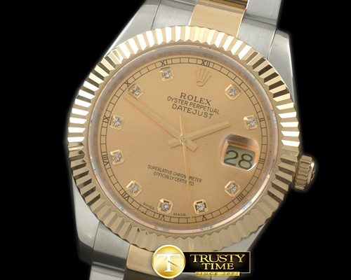 롤렉스 SS/YG Oyster Fluted Gold Diam Asian Eta 28362 -R2DJ0191D