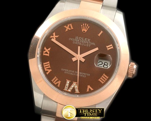 롤렉스 SS/RG Oyster Brown Roman Asian Eta 28362 -R2DJ0192F