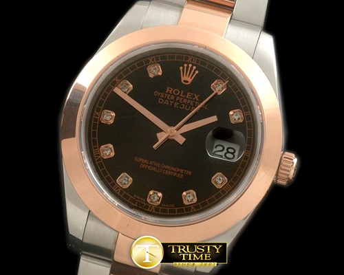 롤렉스 SS/RG Oyster Black Diam Asian Eta 28362 -R2DJ0194B