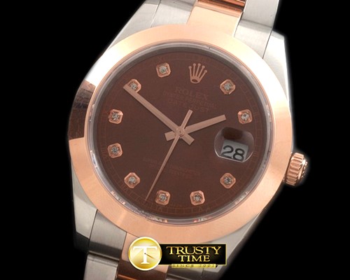 롤렉스 SS/RG Oyster Brown Diam Asian Eta 28362 -R2DJ0194G
