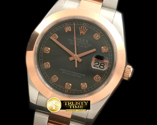 롤렉스 SS/RG Oyster MBlack Diam Asian Eta 28362 -R2DJ0194I