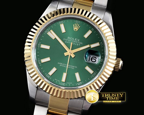 롤렉스 SS/YG Oyster Green Stk Asian 2813 -R2DJ0195E
