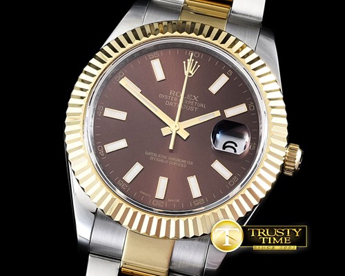 롤렉스 SS/YG Oyster Brown Stk Asian Eta 28362 -R2DJ0196B
