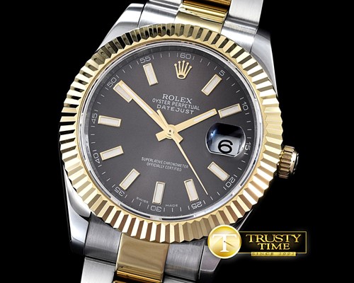 롤렉스 SS/YG Oyster Grey Stk Asian Eta 28362 -R2DJ0196D