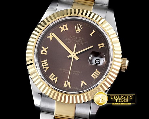 롤렉스 SS/YG Oyster Brown Roman Asian Eta 28362 -R2DJ0196H