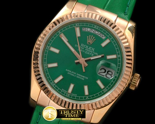 롤렉스 DayDate Fluted Green RG/LE Asian 2836 -RDD0182A
