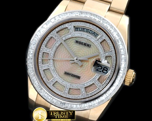 롤렉스 2014 YGold/Oyster MGold Wavy Grid Asian Clone 2836 -RDD0187A