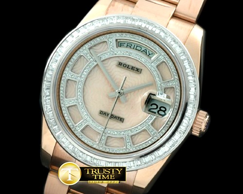 롤렉스 2014 RGold/Oyster MGold Wavy Grid Asian Clone 2836 -RDD0187B