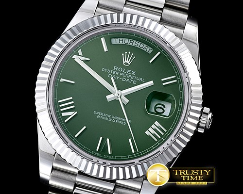 롤렉스 DayDate 228206 SS/SS Green Roman BP Swiss 2836 -RDD0194C
